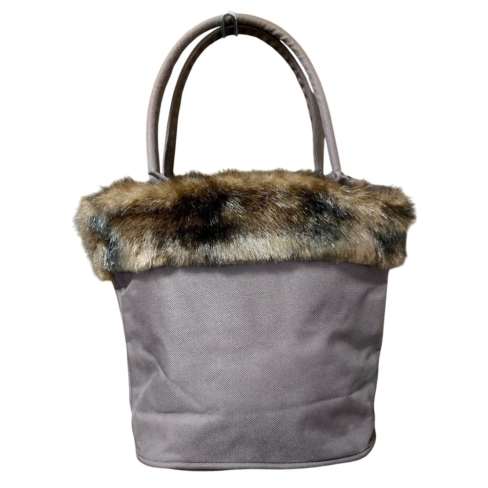 Murval Faux Fur Trim‎ Tote Bag Purse Handbag Y2K Style